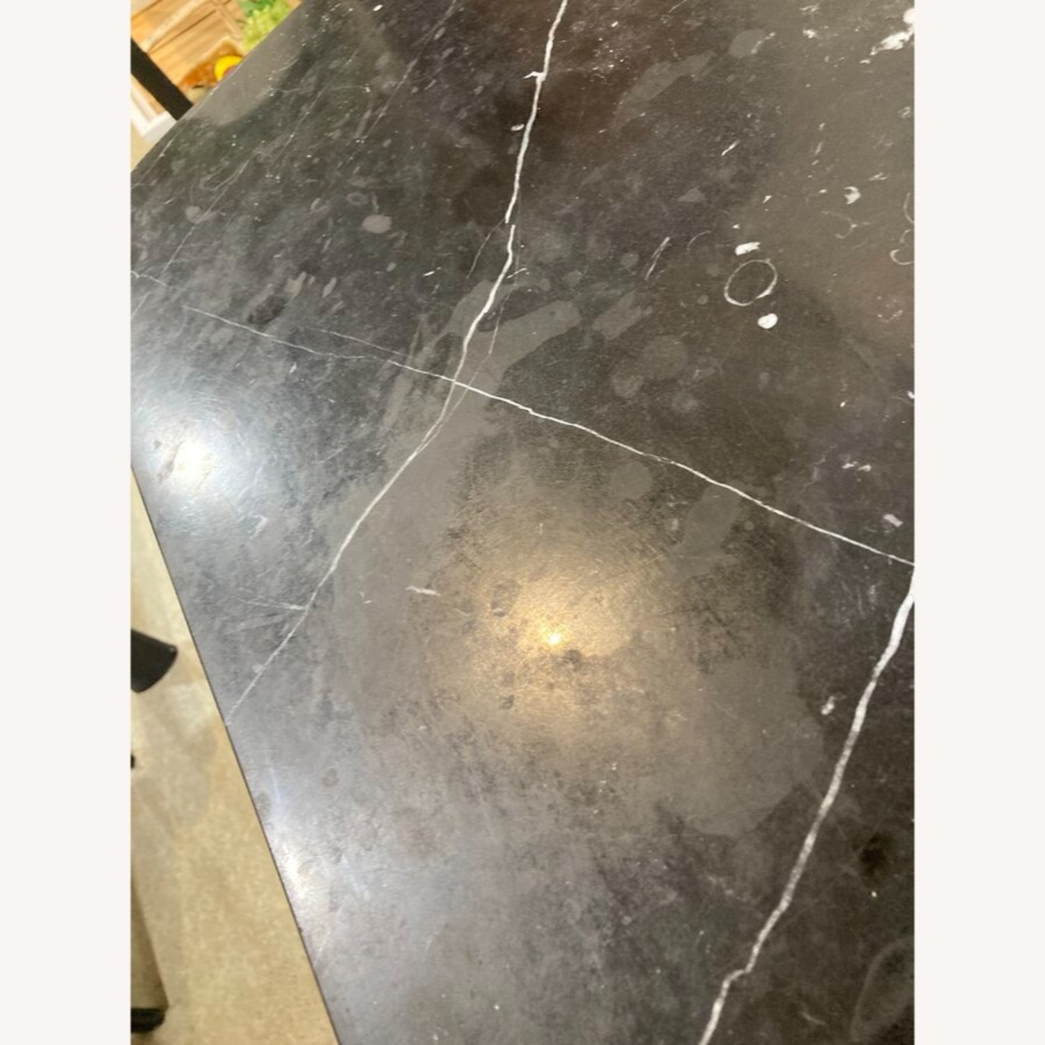 Modern Marble Top & Steel Base Dining Table - image-9