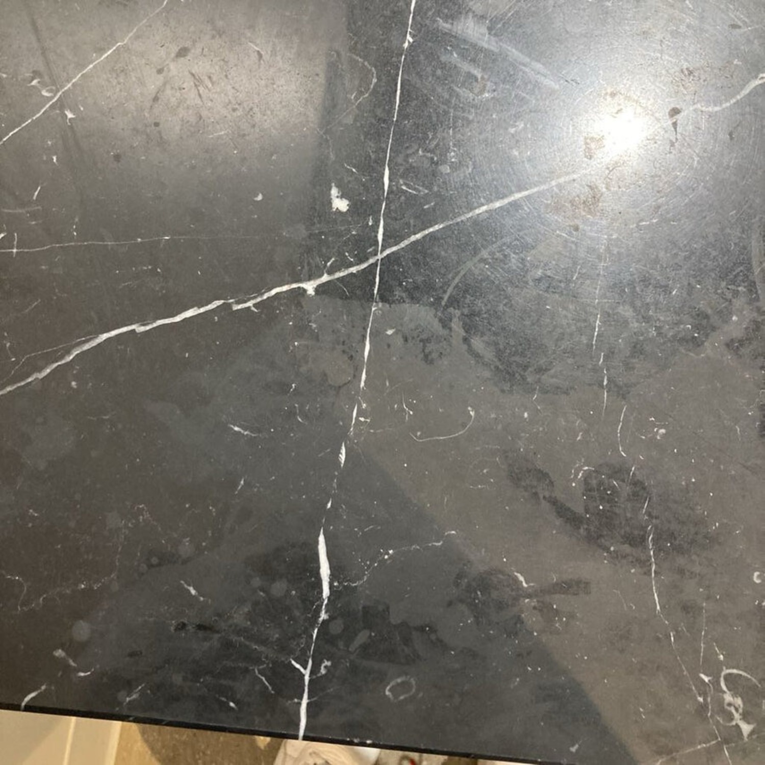 Modern Marble Top & Steel Base Dining Table - image-12