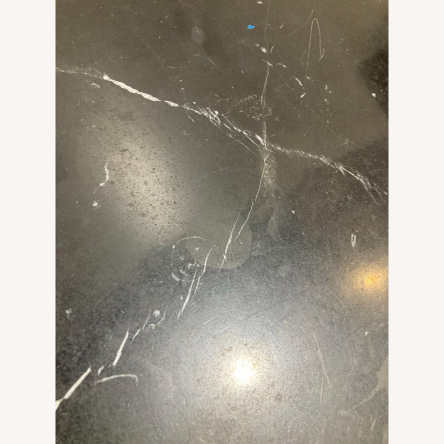 Modern Marble Top & Steel Base Dining Table - image-5