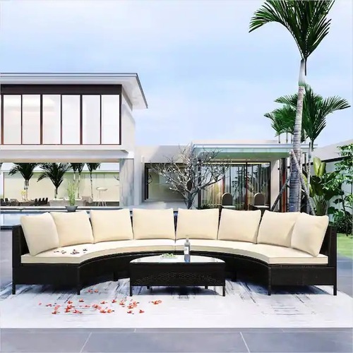 Used Sectional Sofa Set with Tempered Glass Table for sale on AptDeco
