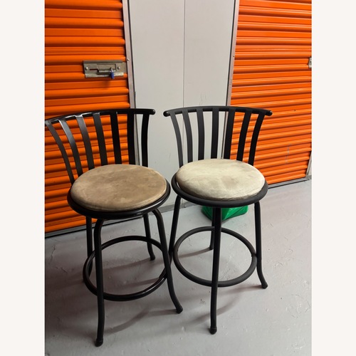 Used Black and Tan Pub Stool Pair for sale on AptDeco