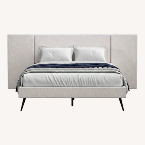 Used Wayfair Byes White Boucle Queen Bed for sale on AptDeco