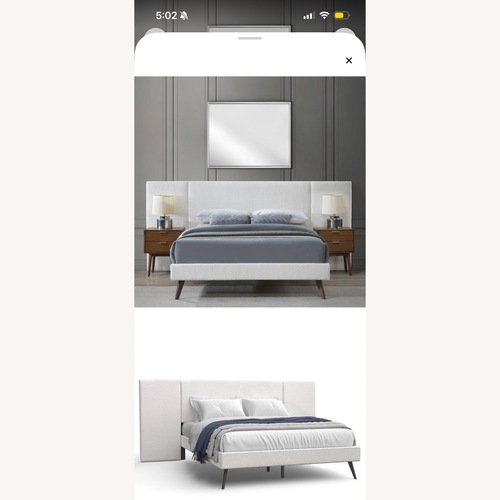 Used Wayfair Byes White Boucle Queen Bed for sale on AptDeco