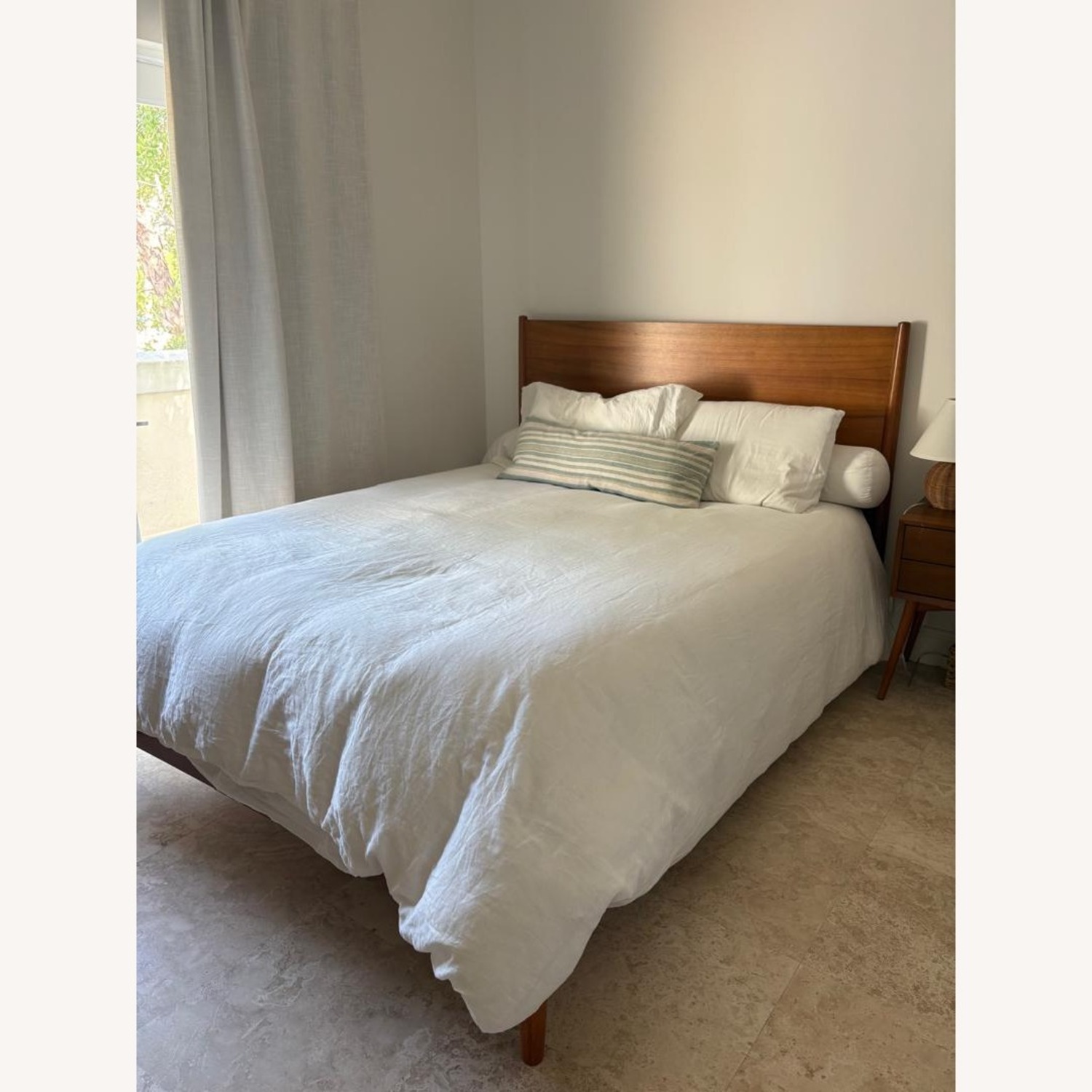 West Elm Mid-Century Natural Wood Queen Bed - image-4