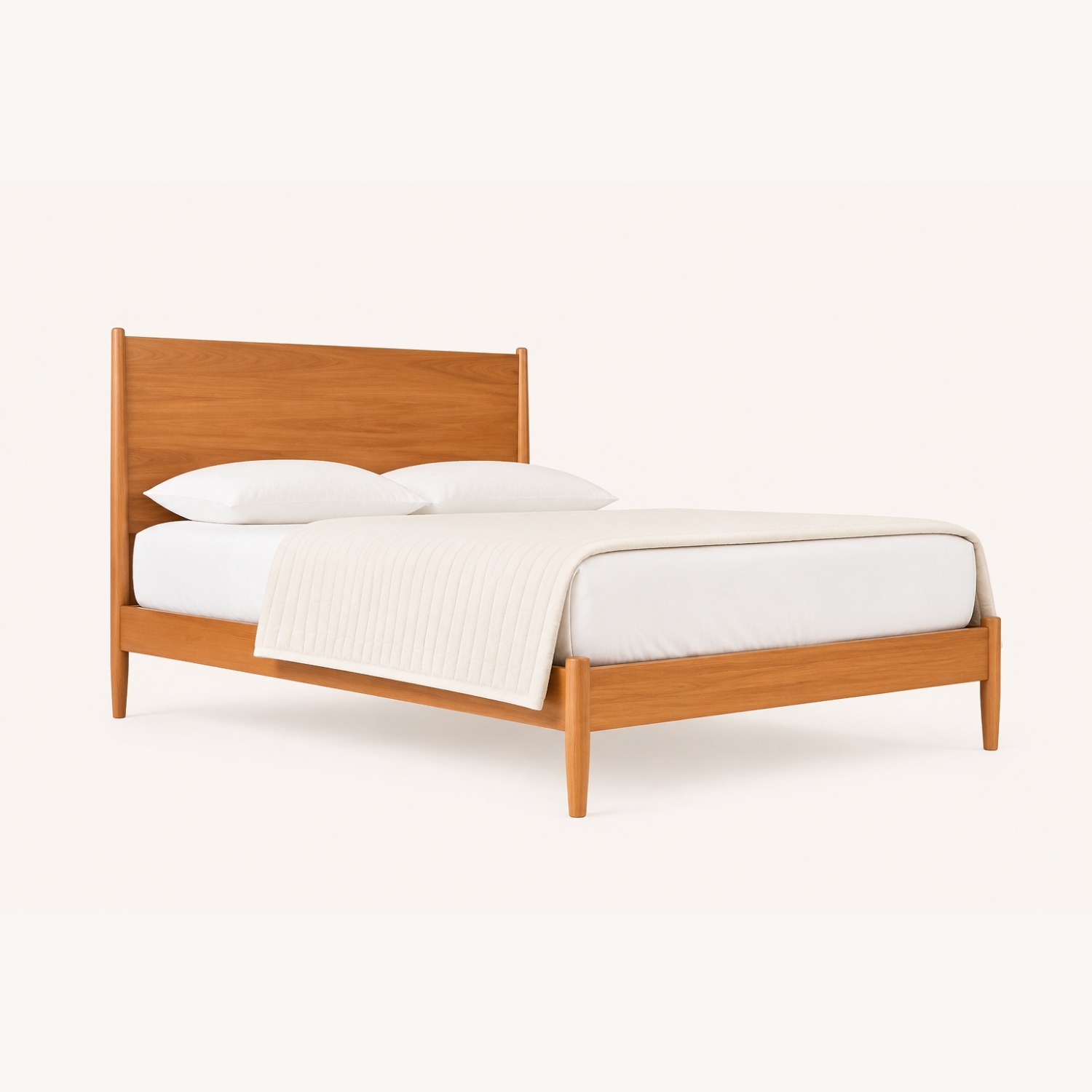West Elm Mid-Century Natural Wood Queen Bed - image-1