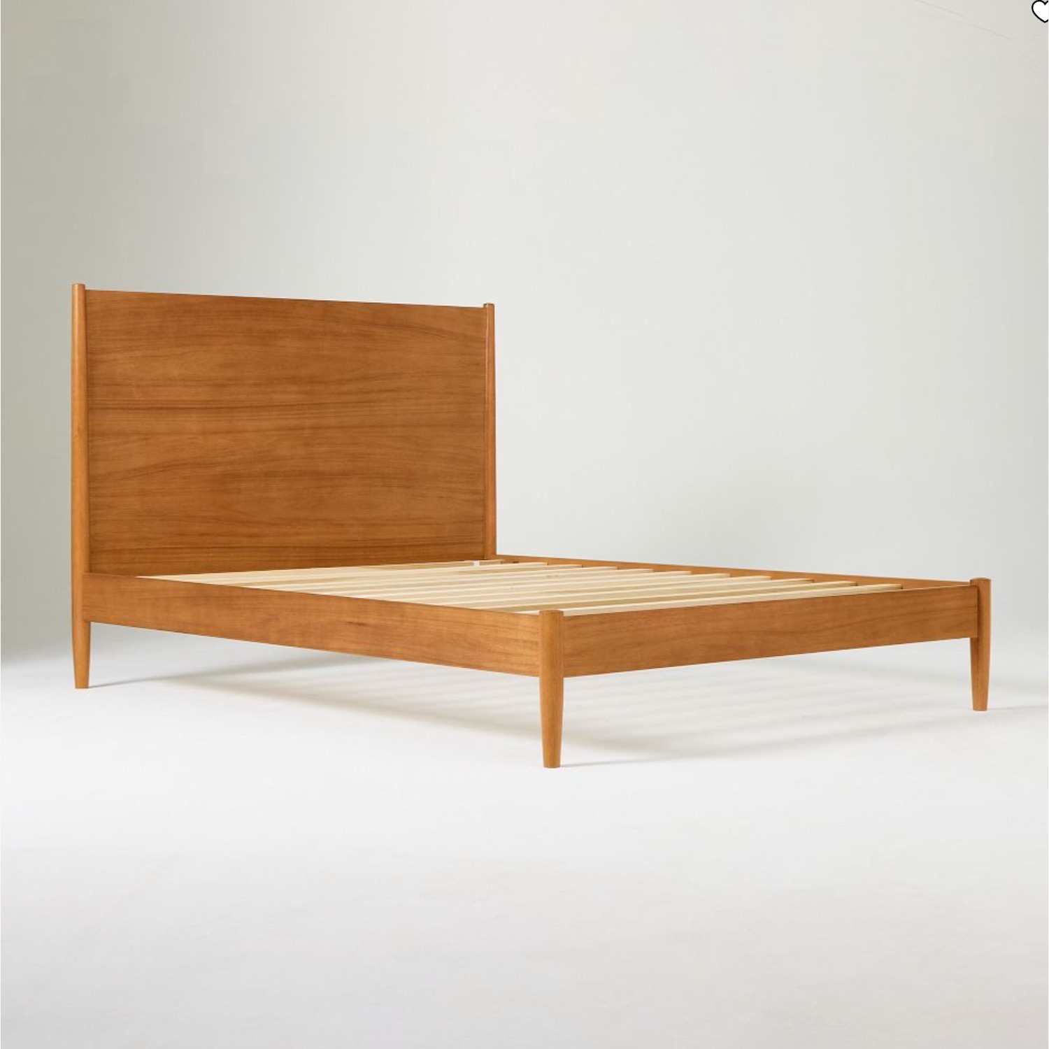 West Elm Mid-Century Natural Wood Queen Bed - image-2