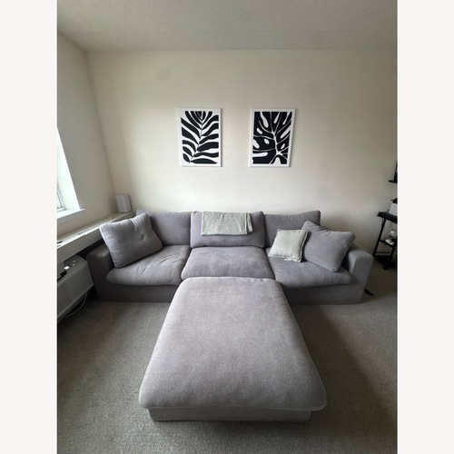 Used Light Gray Linen 3+ Piece Sectional for sale on AptDeco