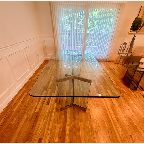 Used PACE Collection Transparent Glass Dining Table for sale on AptDeco