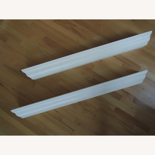 Used Pottery Barn Heritage 2 White Floating Shelves for sale on AptDeco