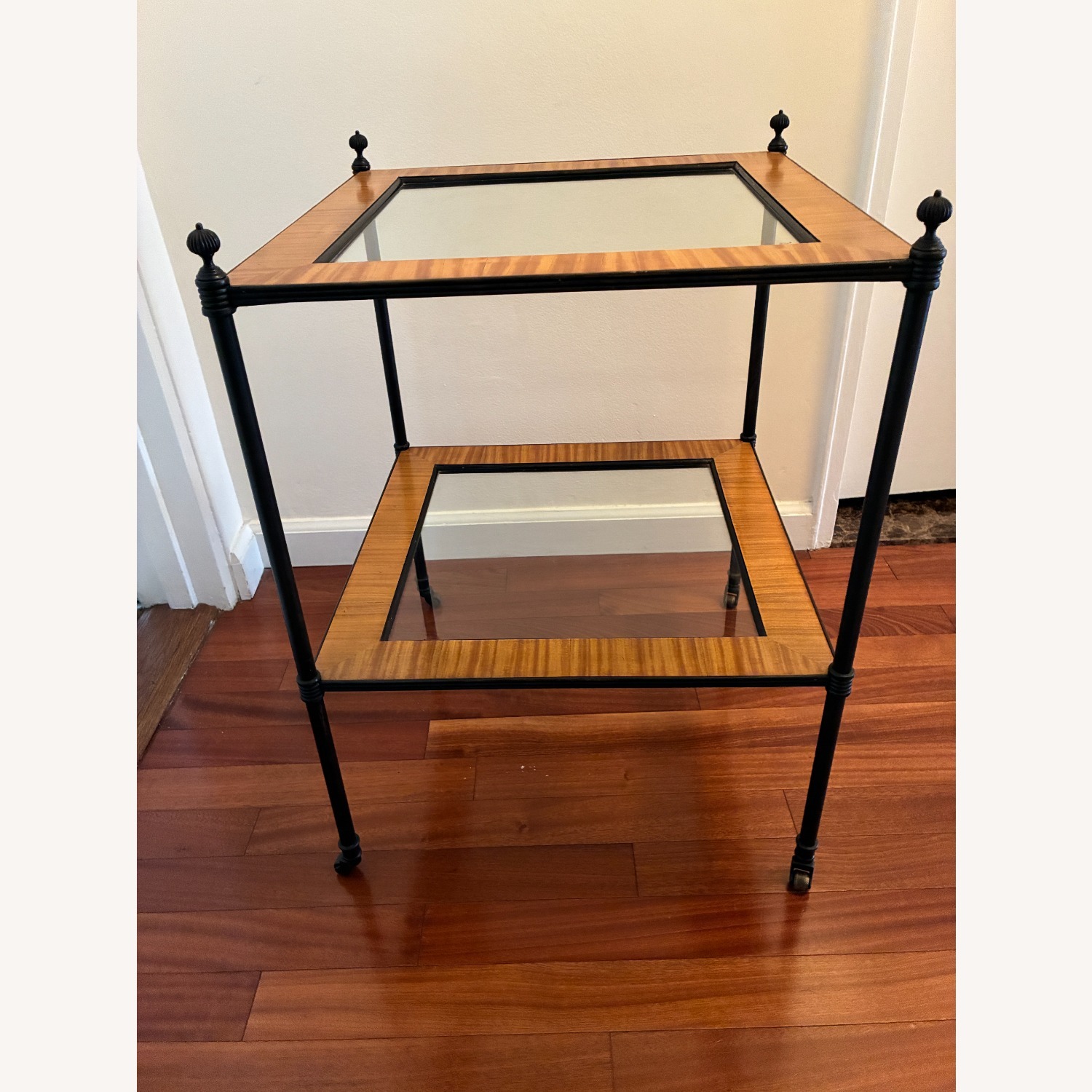 Elegant Wood/Glass Tiered Side Table - image-4