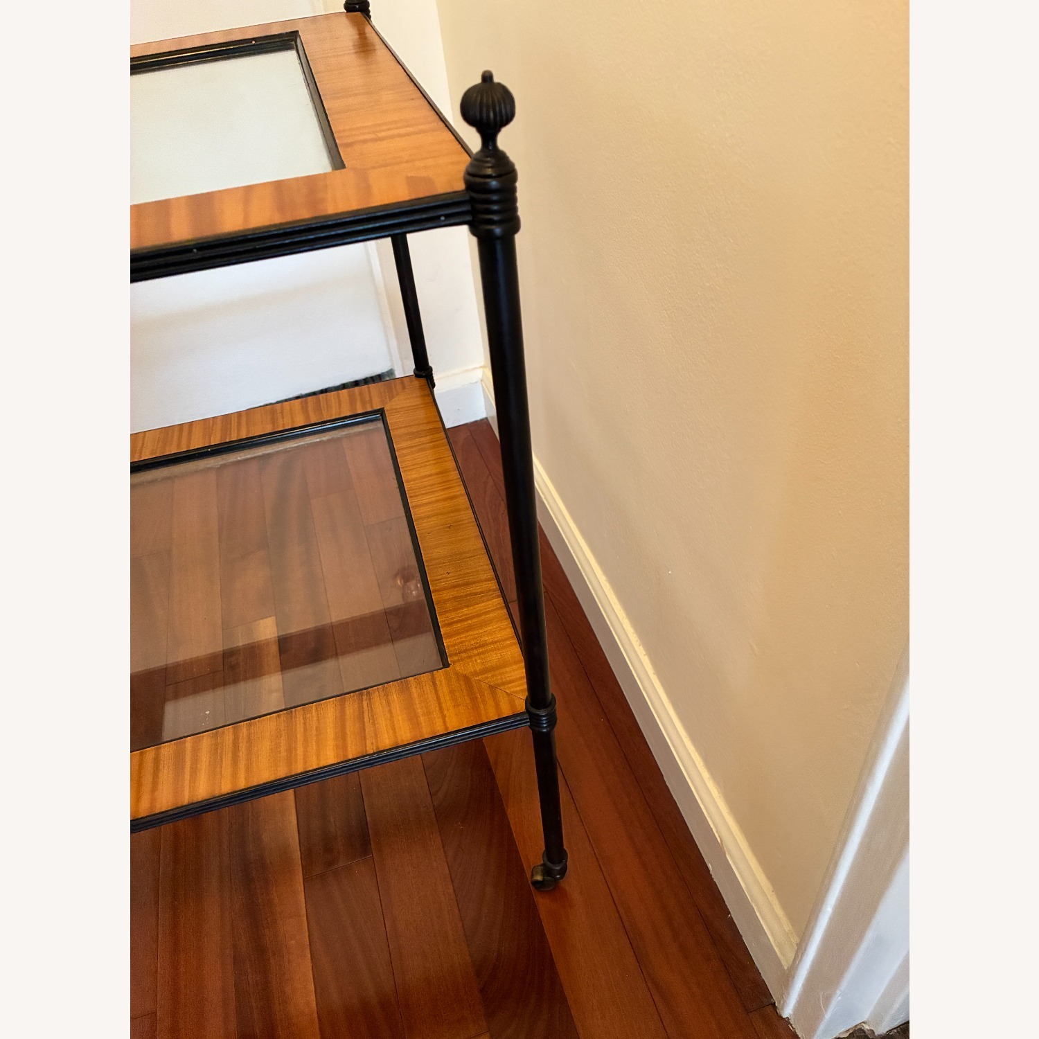 Elegant Wood/Glass Tiered Side Table - image-3