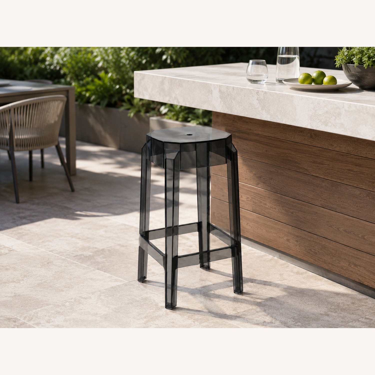 Compamia Arcylic Black Polycarbonate Counter Stool - image-4