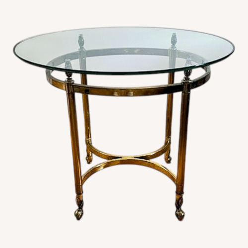 Used Vintage LaBarge Brass & Beveled Glass Side Table for sale on AptDeco