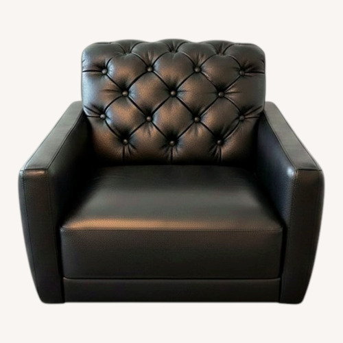 Used J&M Furniture Black Leather Accent Chairs for sale on AptDeco