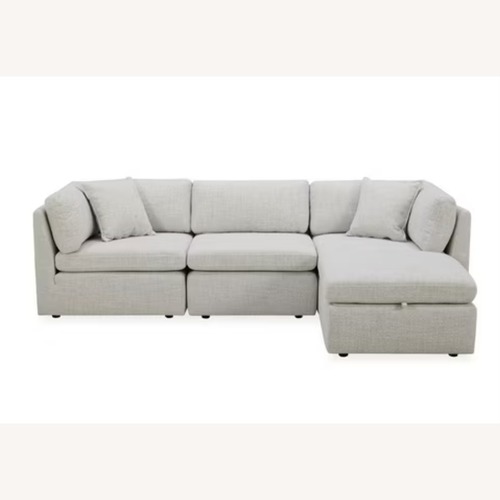 Used Sam's Club Light Gray Fabric 3+ Piece Sectional for sale on AptDeco