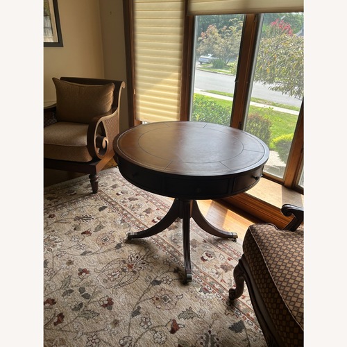 Used Ethan Allen Dark Brown Wood Coffee Table for sale on AptDeco