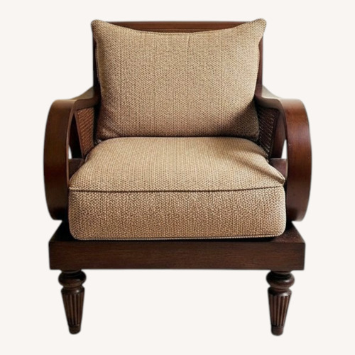 Used Ethan Allen Dark Brown Wood Accent Chair for sale on AptDeco
