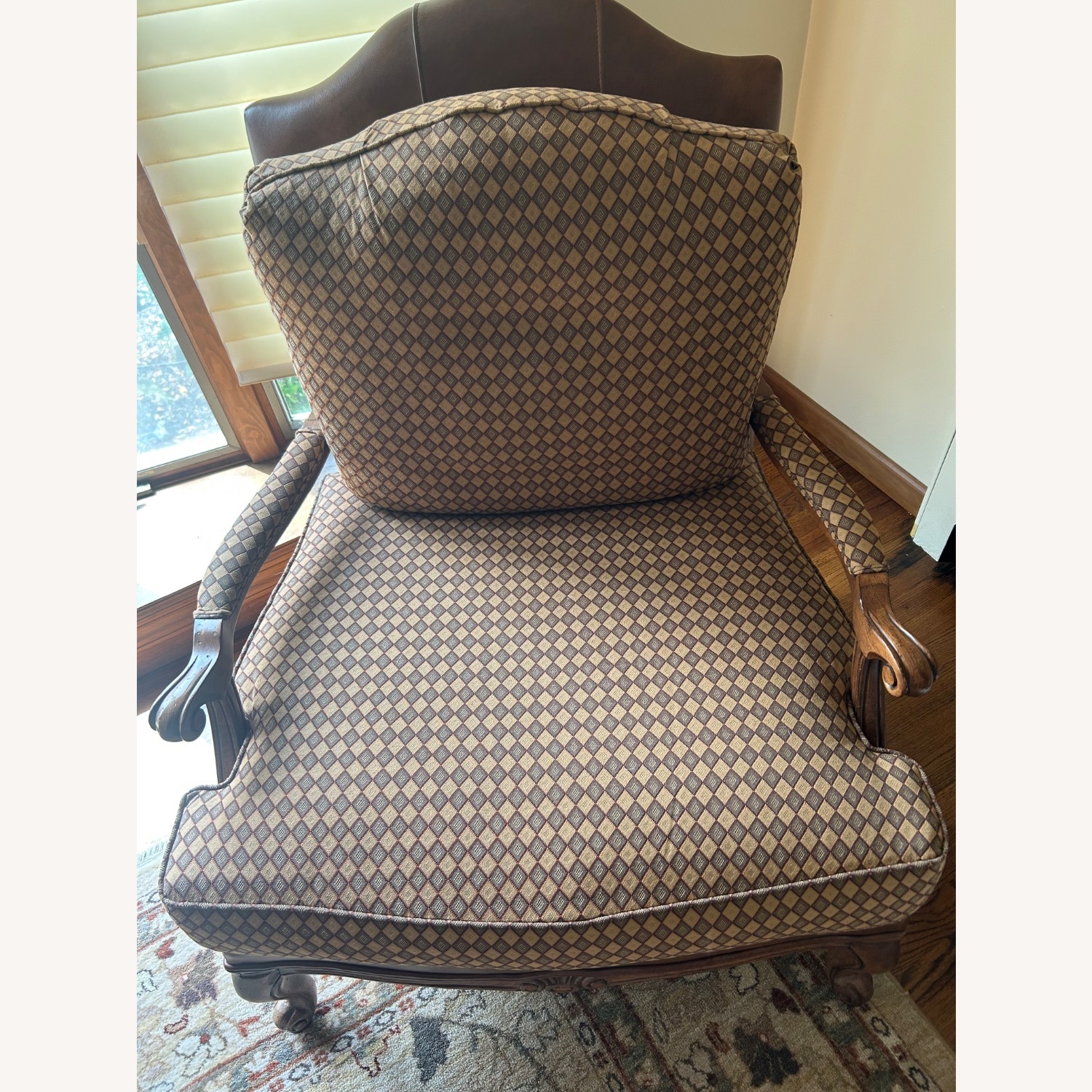 Ethan Allen Dark Brown Wood Accent Chair - image-1