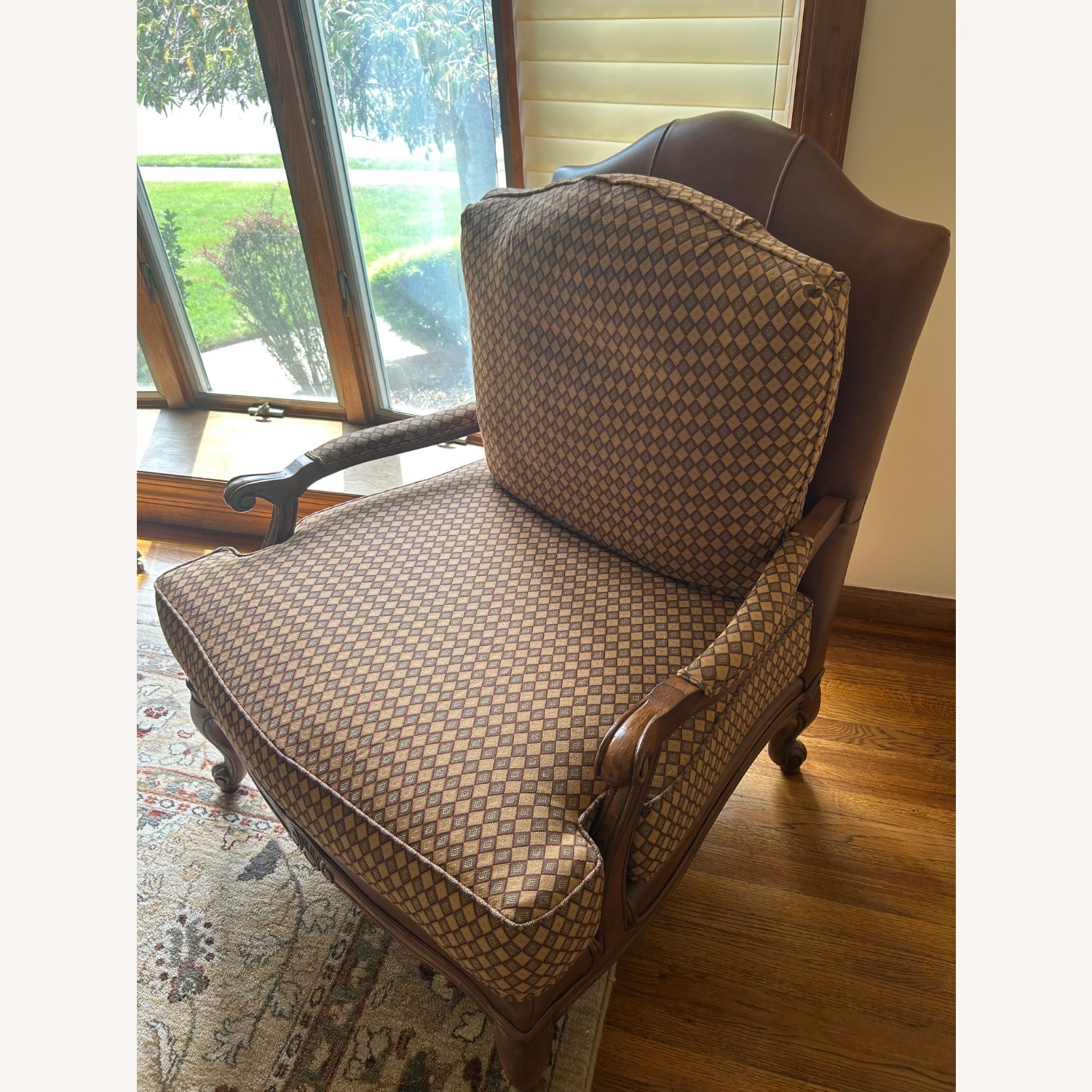 Ethan Allen Dark Brown Wood Accent Chair - image-3