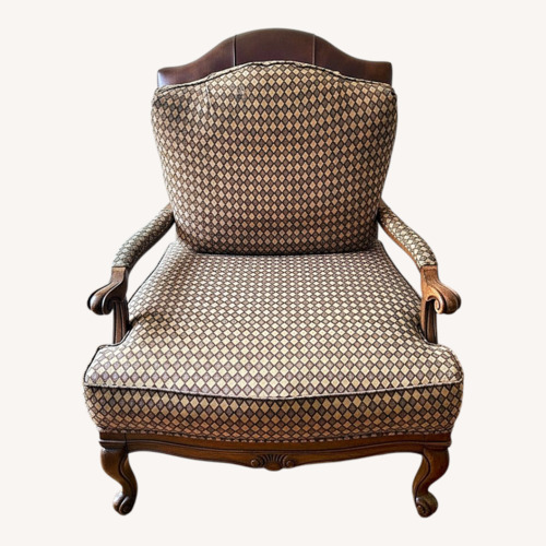 Used Ethan Allen Dark Brown Wood Accent Chair for sale on AptDeco