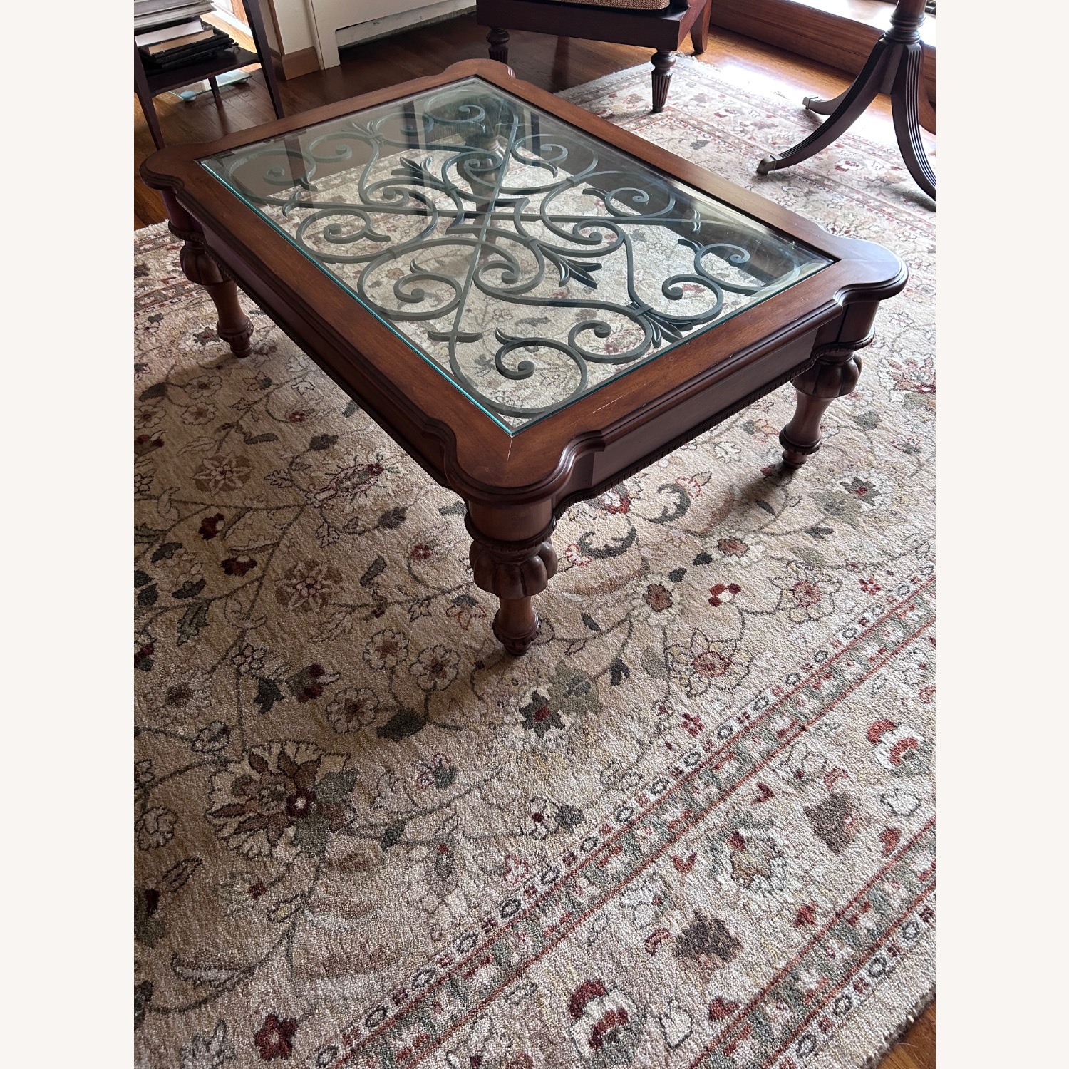Ethan Allen Dark Brown Wood Coffee Table - image-2