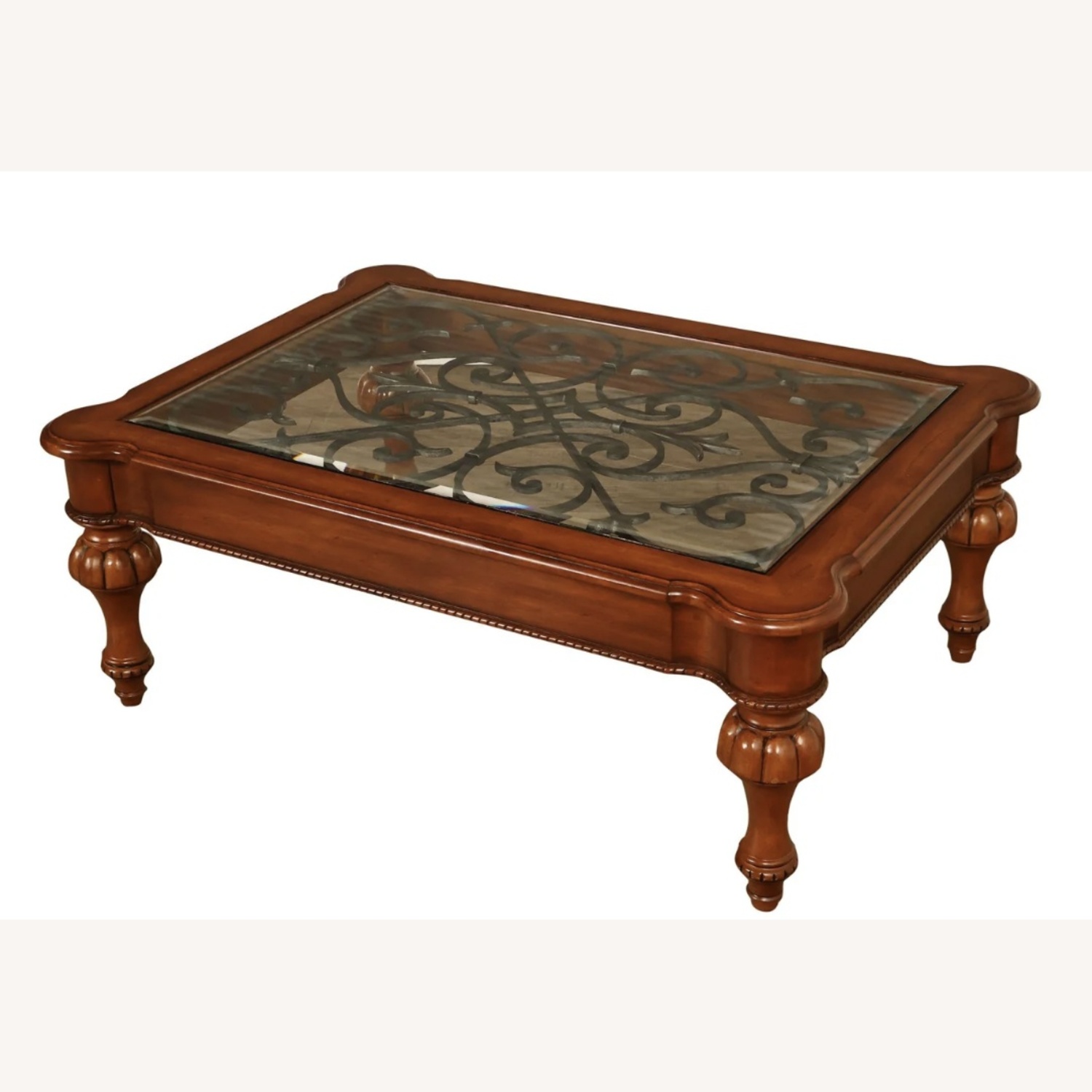 Ethan Allen Dark Brown Wood Coffee Table - image-5