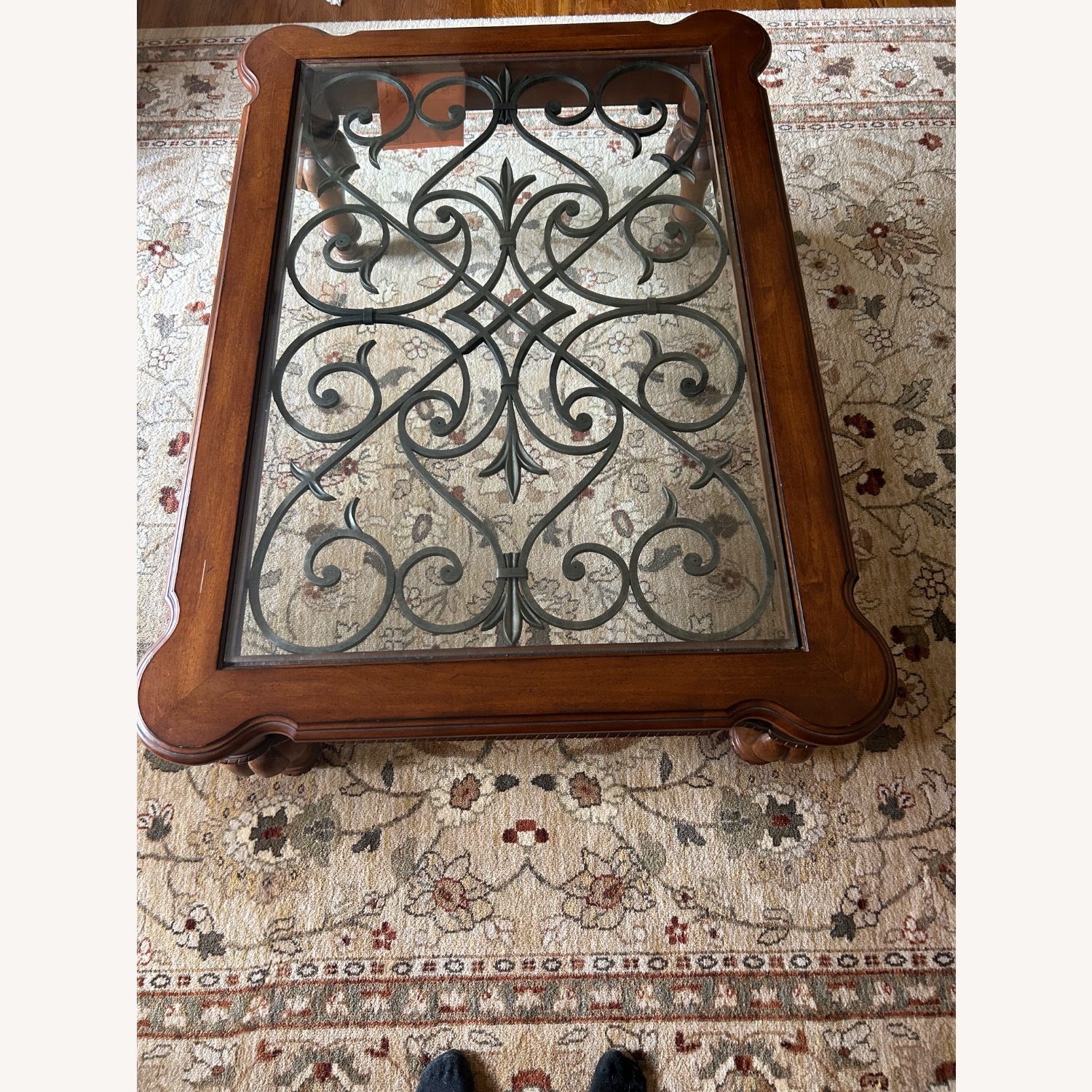 Ethan Allen Dark Brown Wood Coffee Table - image-4