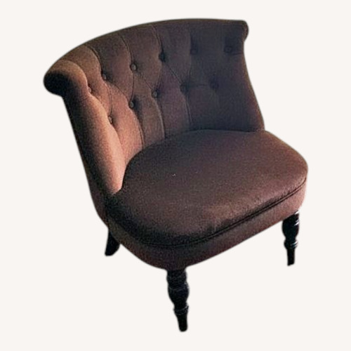 Used Pair of Brown Velvet Tufted Accent Chairs for sale on AptDeco