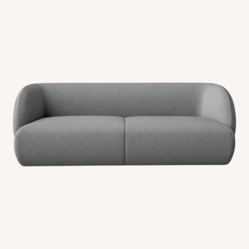 Used AllModern Myra Gray Bouclé Sofa Couch Featured in Cosmo for sale on AptDeco