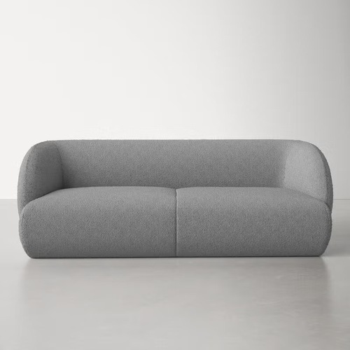Used AllModern Myra Gray Bouclé Sofa Couch Featured in Cosmo for sale on AptDeco