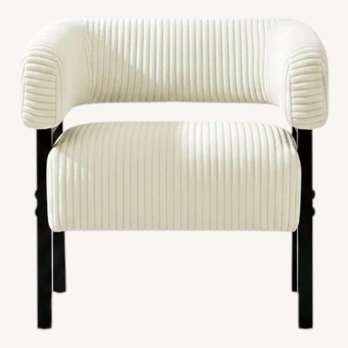Used Amazon Yaheetech White Fabric Armchair for sale on AptDeco