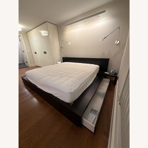 Used BoConcept King Platform Bed with Storage in Espresso  for sale on AptDeco