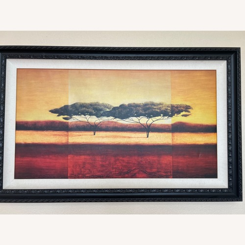 Used African Savanna Sunset Painting - Framed Wall Art for sale on AptDeco