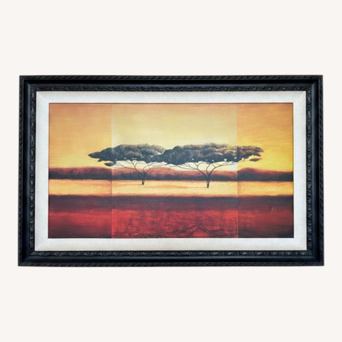 Used African Savanna Sunset Painting - Framed Wall Art for sale on AptDeco