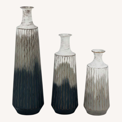 Used Marchmont 3 Piece Metal Vases Set for sale on AptDeco