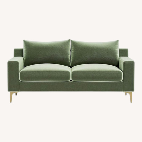 Used Interior Define Sloan Green Velvet Loveseat for sale on AptDeco