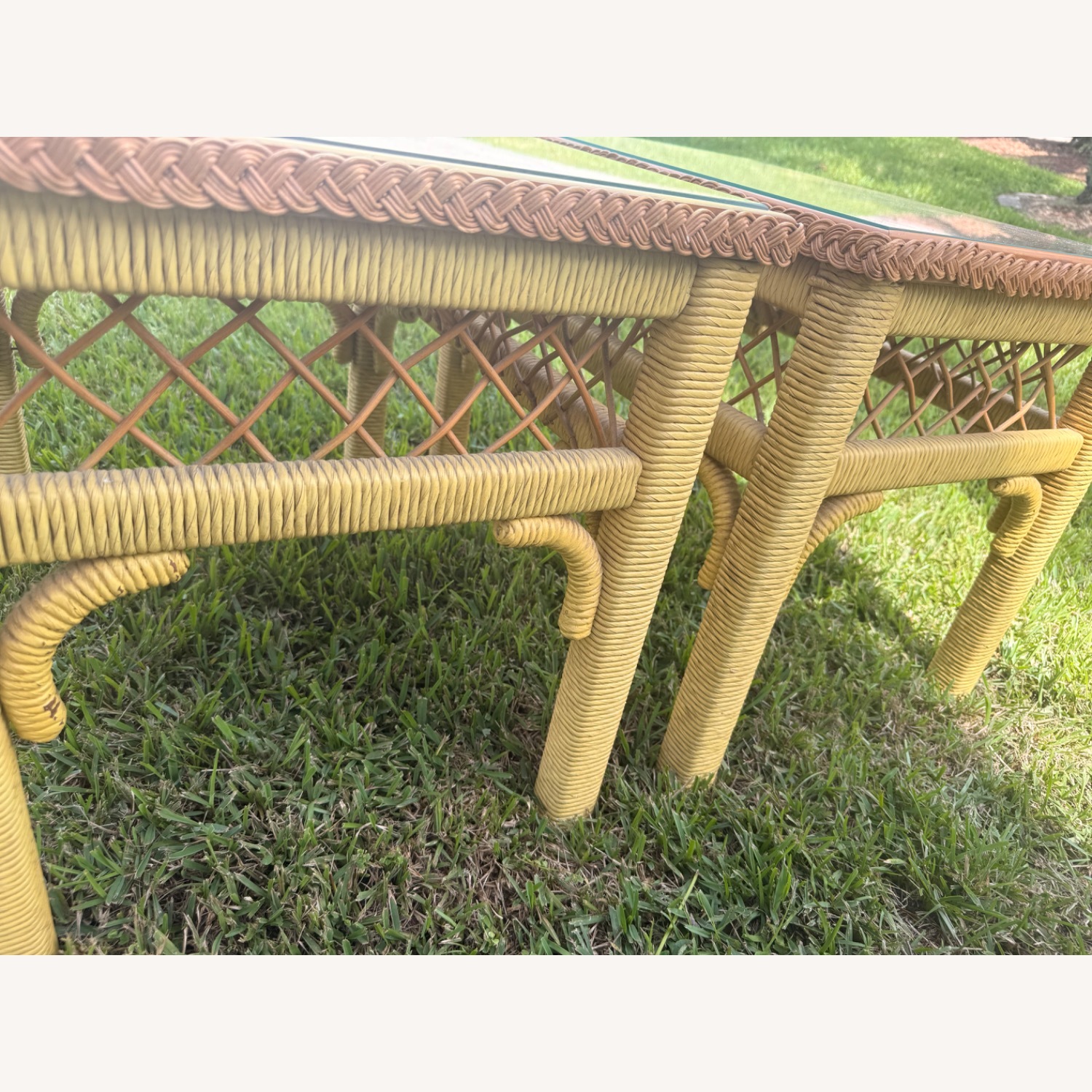 1960s Henry Link Style Wicker & Rattan End Tables - image-1
