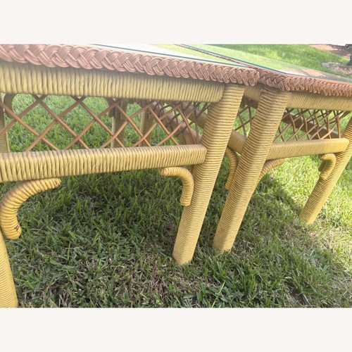 Used 1960s Henry Link Style Wicker & Rattan End Tables for sale on AptDeco