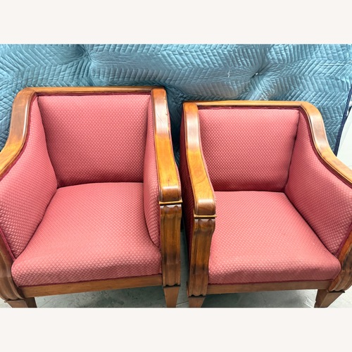 Used Vintage/Antique Pink Wood Club Chairs for sale on AptDeco