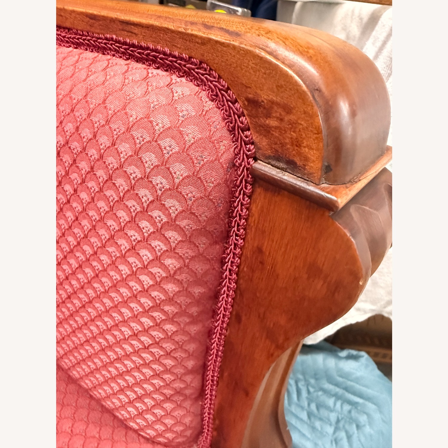 Vintage/Antique Pink Wood Club Chairs - image-7