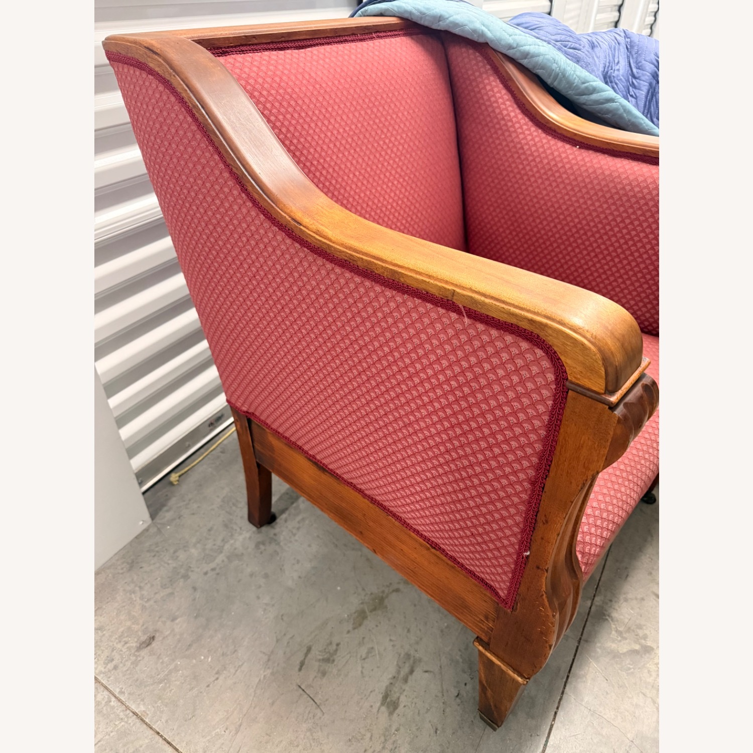 Vintage/Antique Pink Wood Club Chairs - image-3