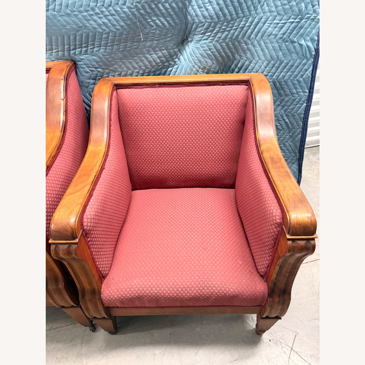 Vintage/Antique Pink Wood Club Chairs - image-2