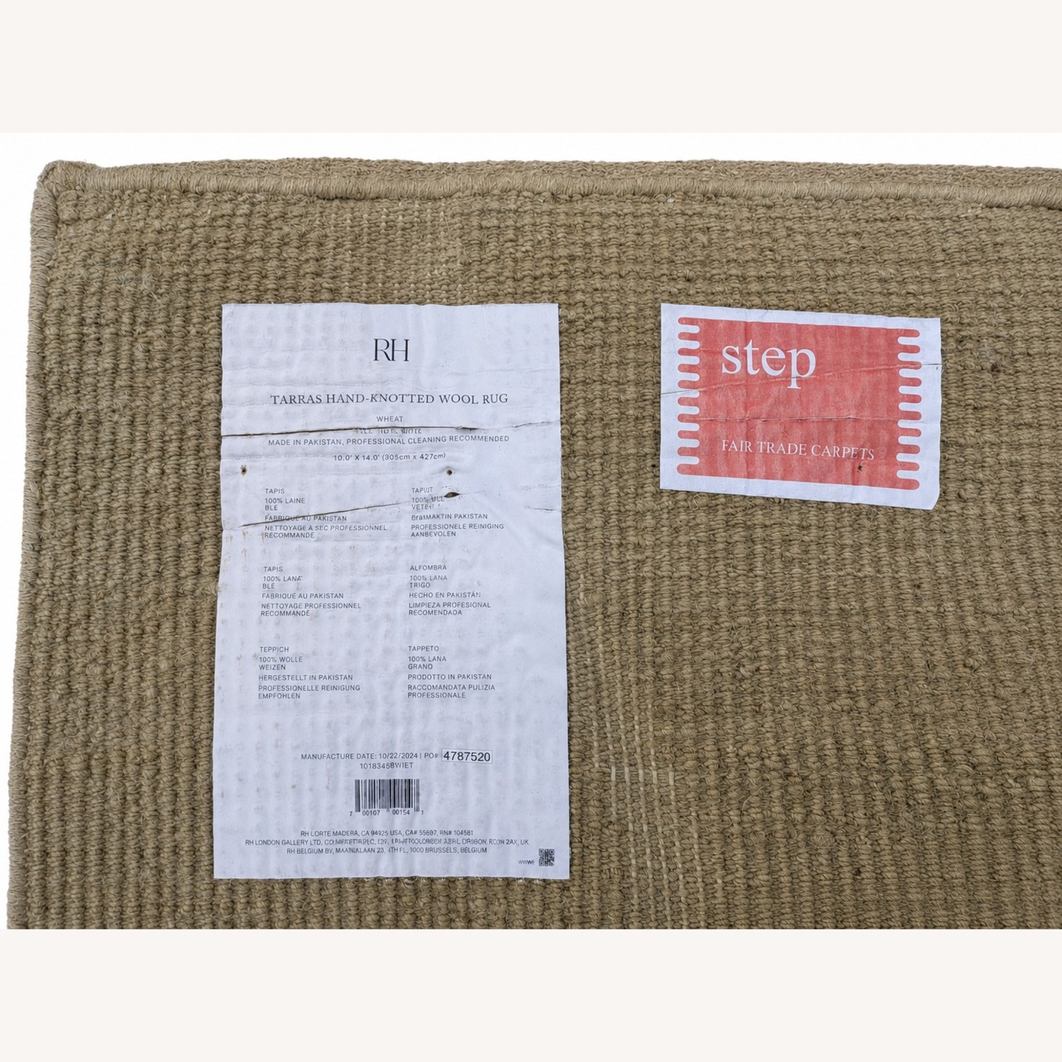 Restoration Hardware Tarras Wool Rug – 10' × 14' Wheat - image-33