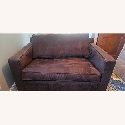 Used Crate & Barrel Dark Brown Fabric Sleeper Sofa for sale on AptDeco