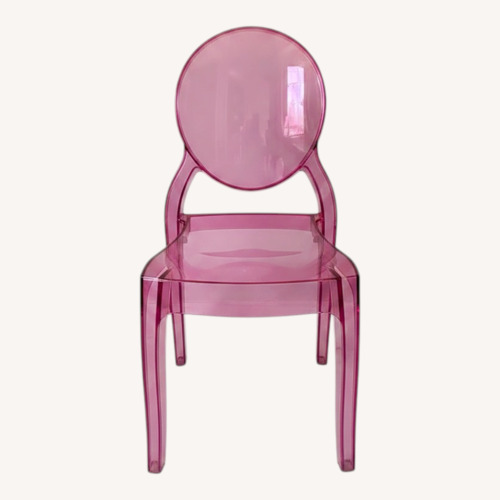 Used Pink Oval Back Resin Dining Chairs - Set of 2 for sale on AptDeco