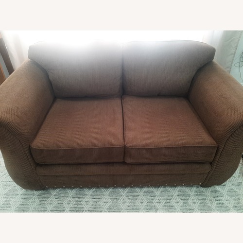 Used Lloyds of Chatham Dark Brown Fabric Loveseat for sale on AptDeco