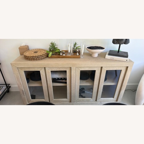 Used Restoration Hardware Reclaimed Russian Oak Glass Triple-Door Sideboard for sale on AptDeco