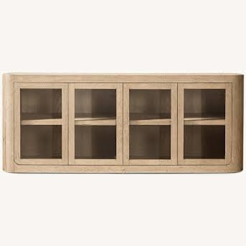 Used Restoration Hardware Reclaimed Russian Oak Glass Triple-Door Sideboard for sale on AptDeco