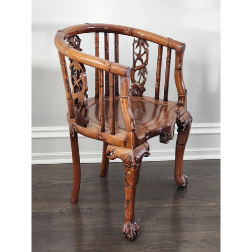 Used Vintage/Antique Wooden Horseshoe Accent Chair for sale on AptDeco