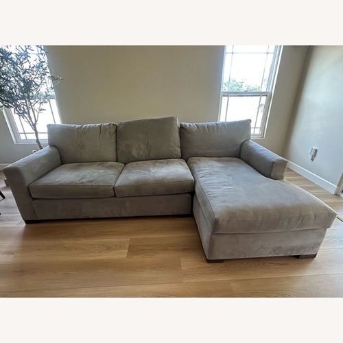 Used Crate & Barrel Axis Light Gray 2 Piece Sectional for sale on AptDeco